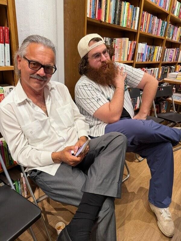 Chris at a literary event